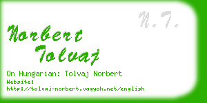 norbert tolvaj business card